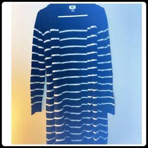 Old navy cardigan sweater, Navy blue  knee length.